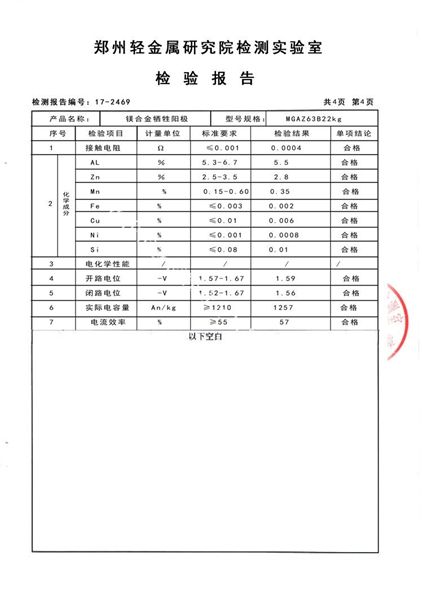 鎂合金犧牲陽極檢測報(bào)告（4）